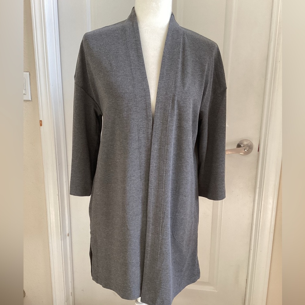 J. Jill Charcoal Heather Cardigan M - Picture 2 of 7